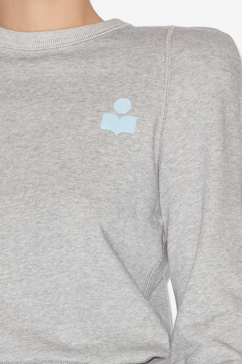 Sweatshirt prissa aus baumwolle mit strukturierten schultern - Gray-ice blue - Woman - 3