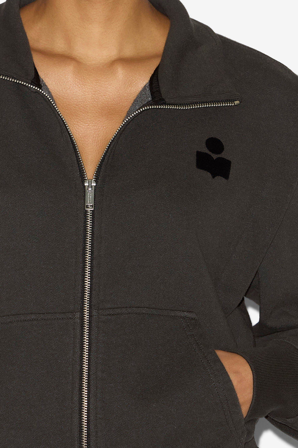 Sweatshirt madilia aus jersey mit reißverschluss - Schwarz gewaschen - Woman - 3