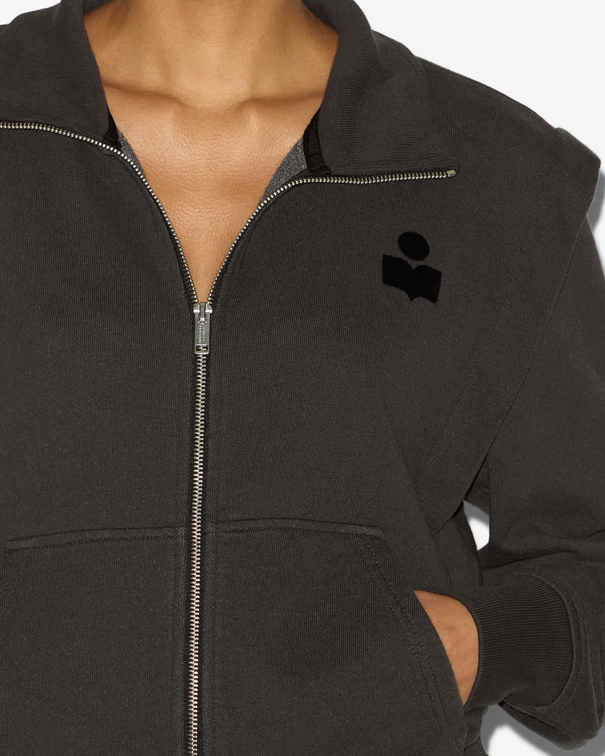Sweatshirt zippé madilia en jersey  - Noir délavé - Woman - 2