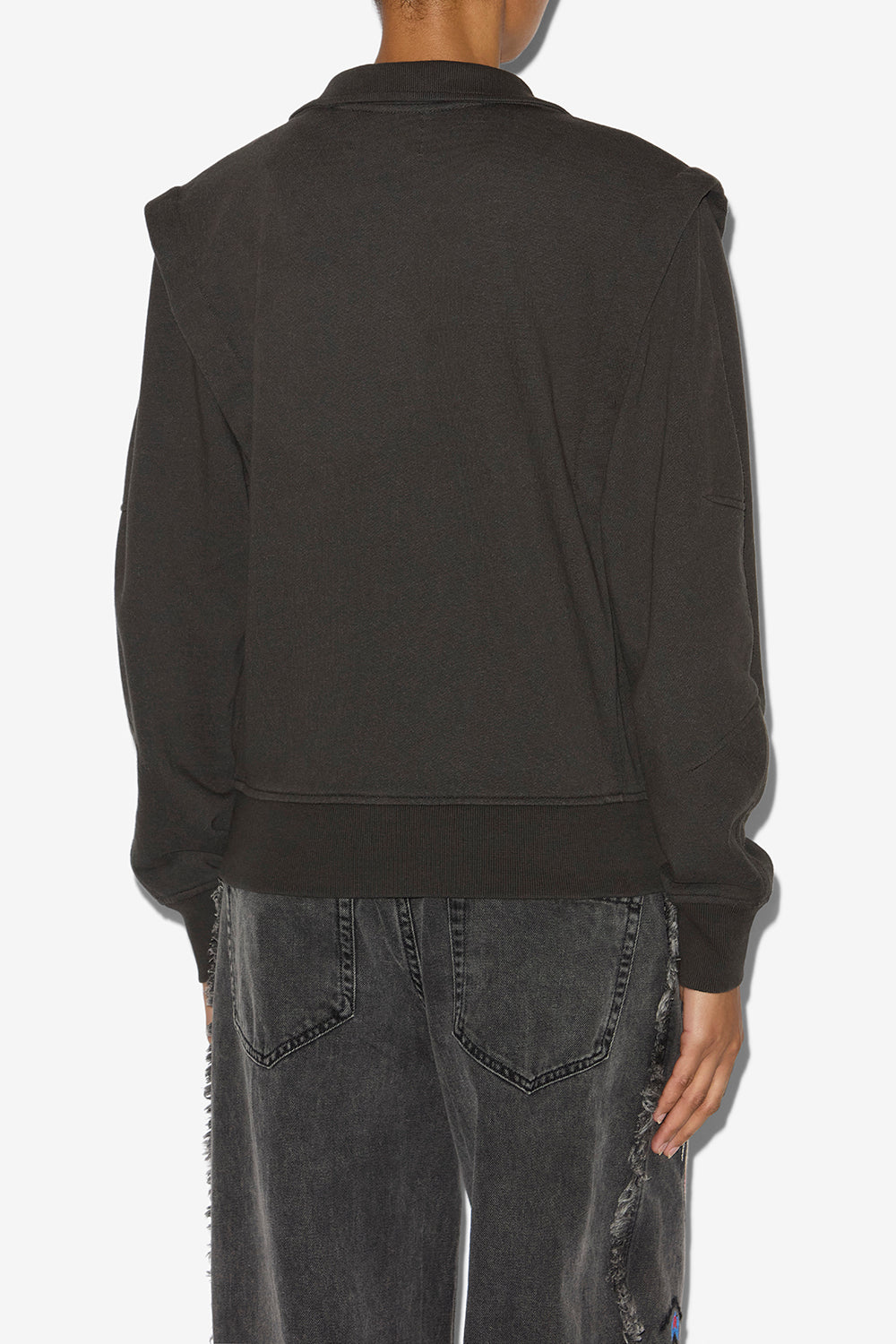 Sweatshirt madilia aus jersey mit reißverschluss - Schwarz gewaschen - Woman - 5
