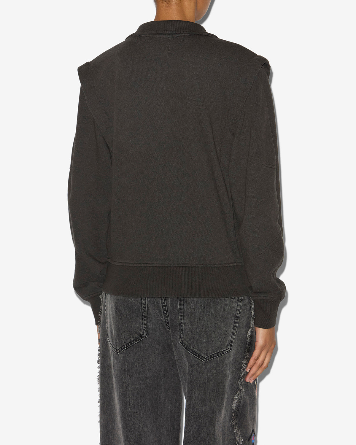 Sweatshirt zippé madilia en jersey  - Noir délavé - Woman - 4