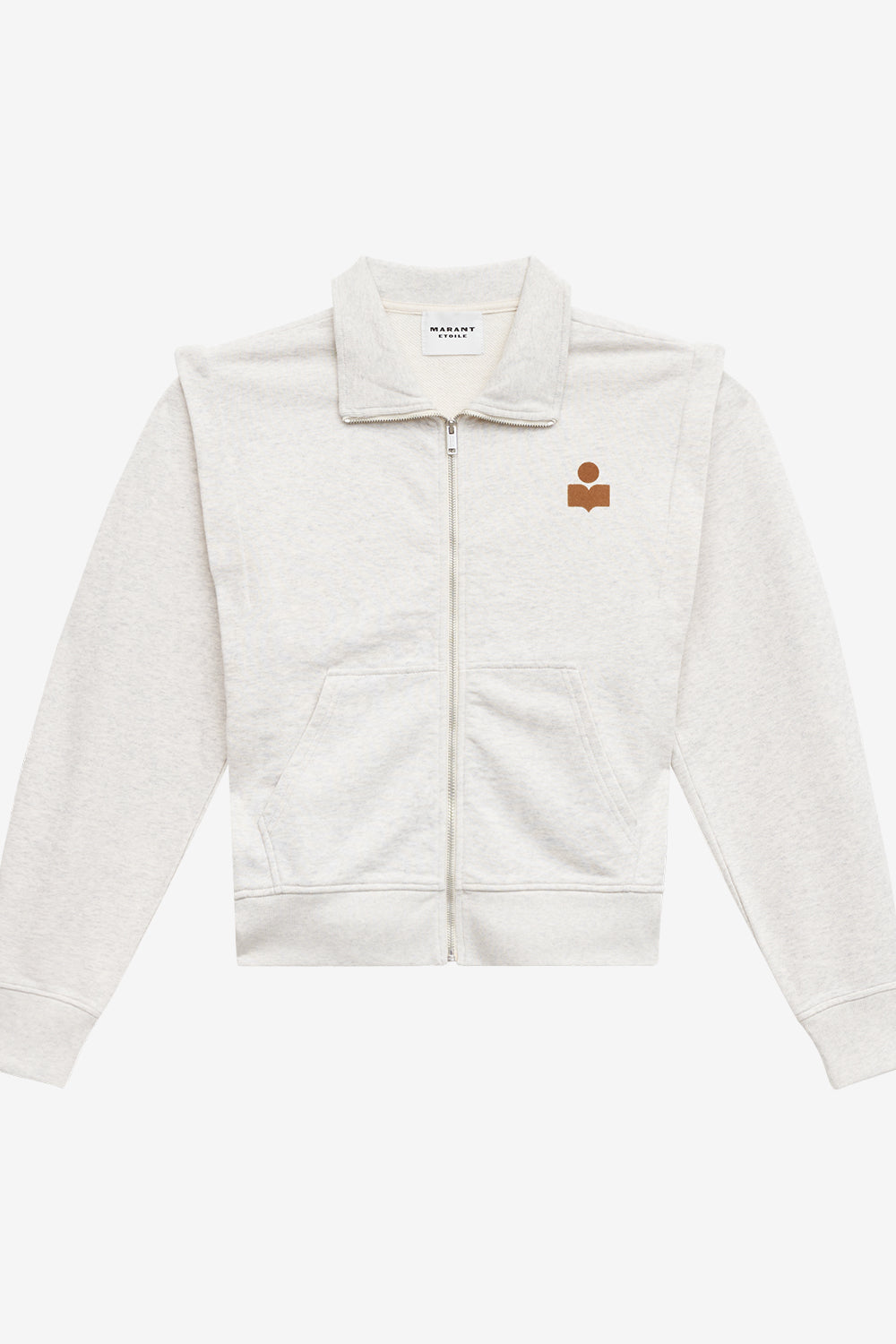 Sudadera madilia de punto jersey con cremallera - Ecru/camel - Woman - 1