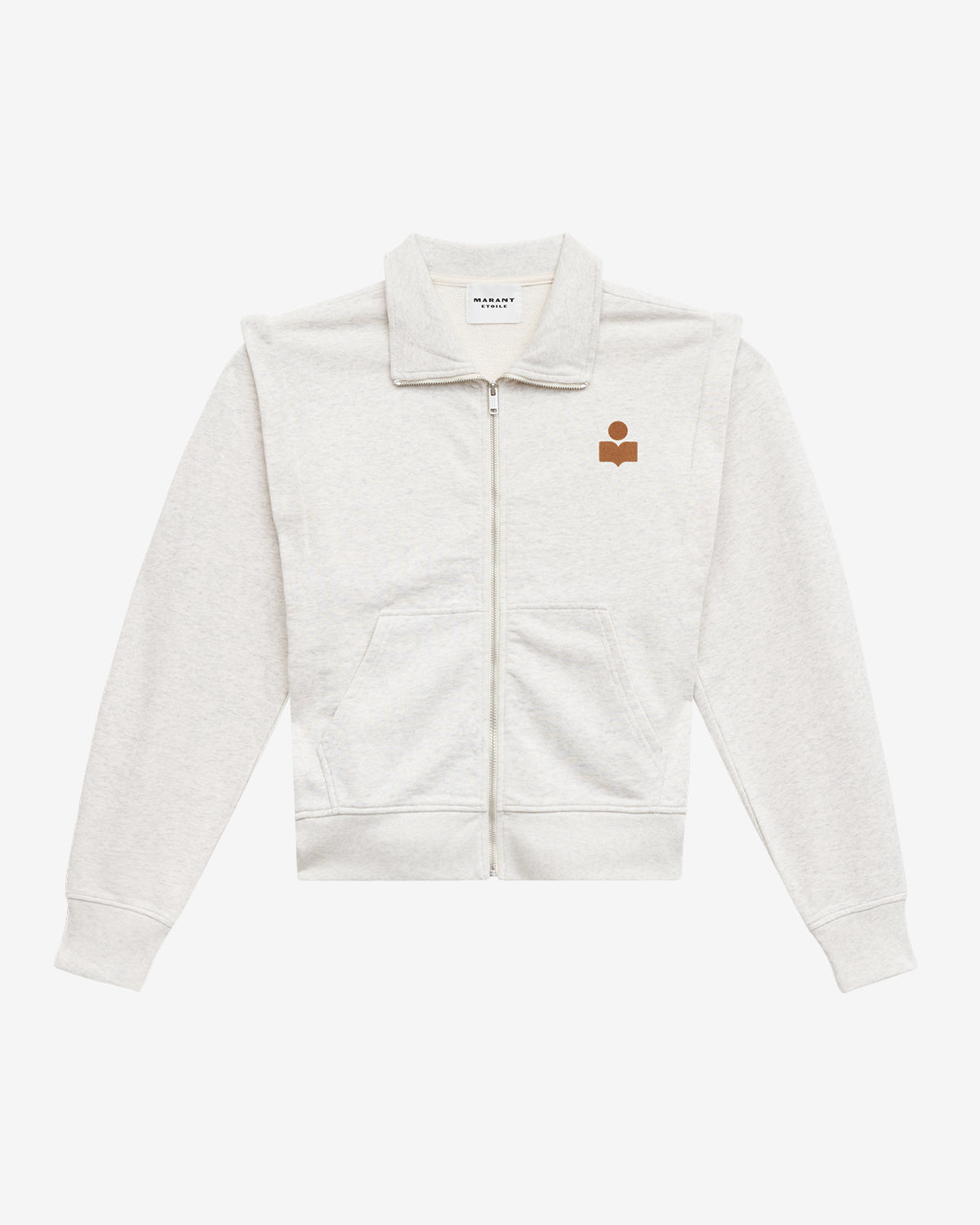 Sudadera madilia de punto jersey con cremallera - Ecru/camel - Woman - 5