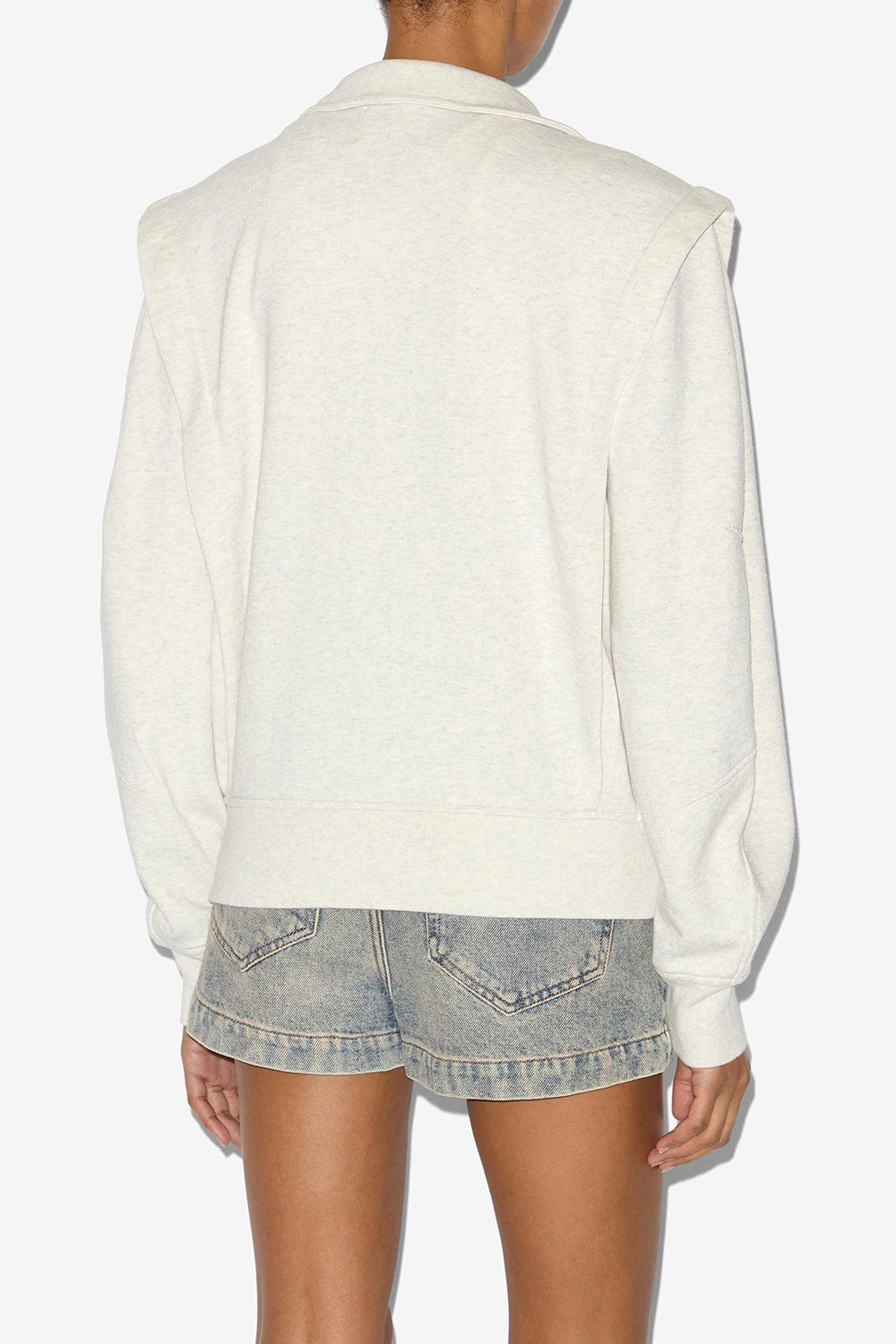 Sudadera madilia de punto jersey con cremallera - Ecru/camel - Woman - 5