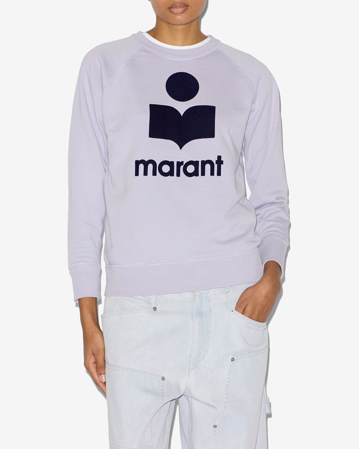 Millyny cotton sweatshirt with logo - Lilac/dark navy - Woman - 3