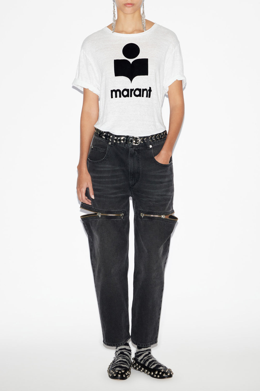 T-shirt zewel mit kurzen ärmeln und logo - Weiß - Woman - 4