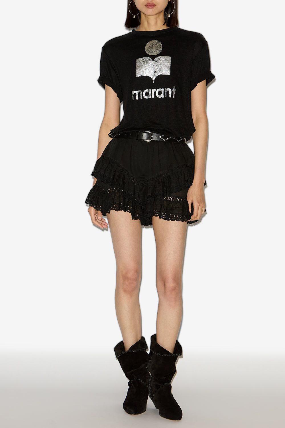 T-shirt zewel mit kurzen ärmeln und logo - Schwarz - Woman - 4