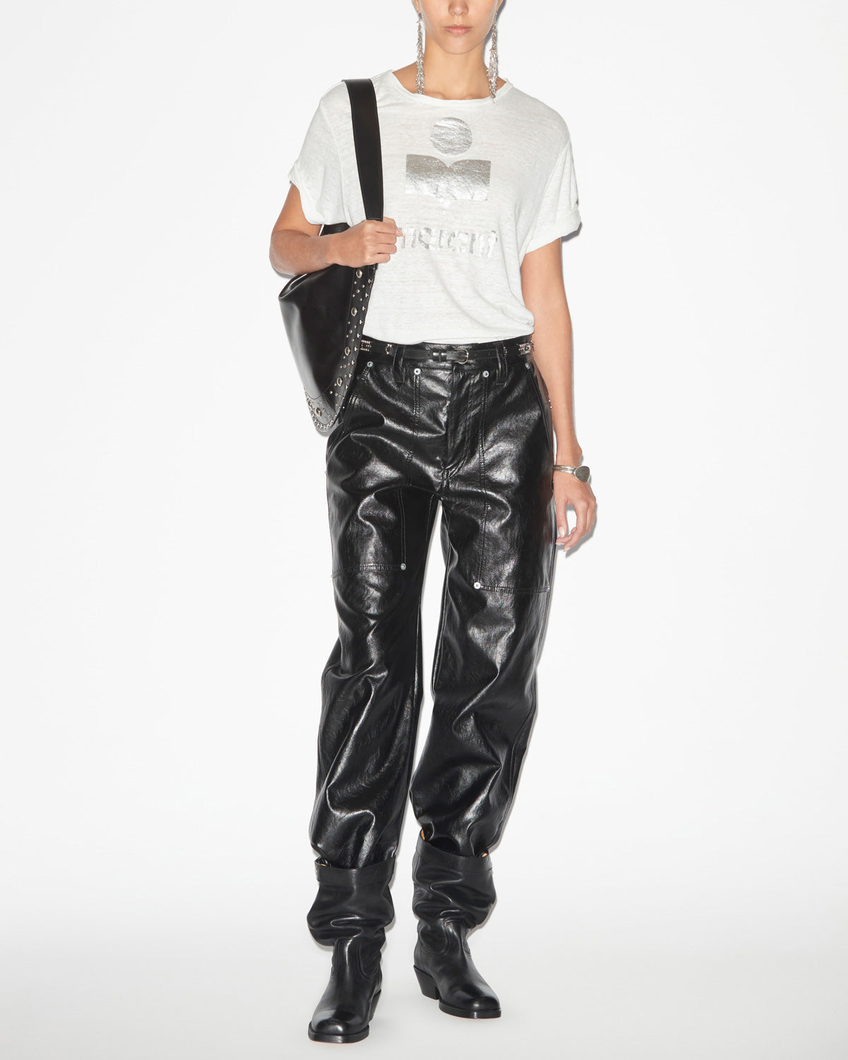 Camiseta con logotipo zewel en lino - Blanco - Woman - 1