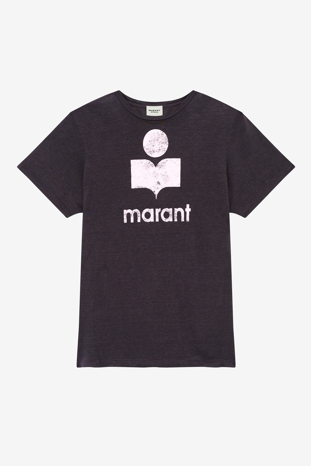 T-shirt zewel aus leinen mit logo - Faded night/lilac - Woman - 1