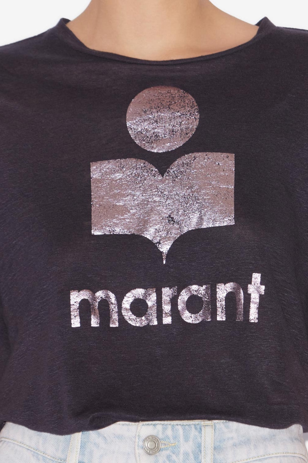 T-shirt zewel aus leinen mit logo - Faded night/lilac - Woman - 3