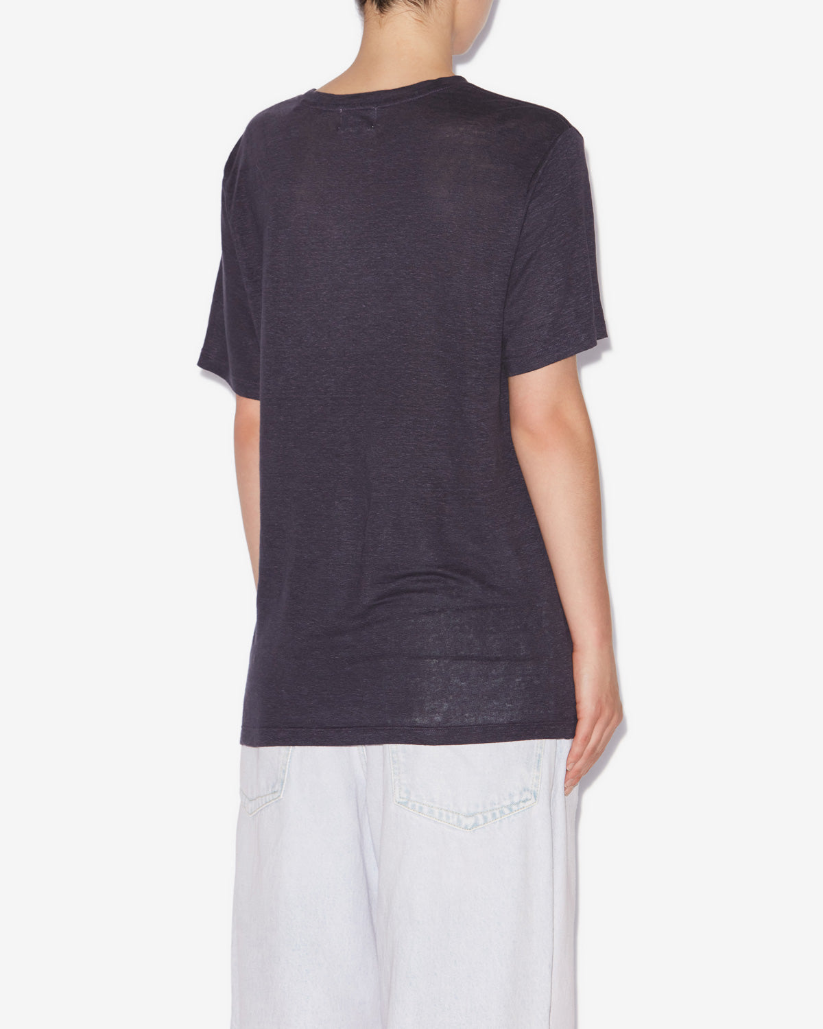 Zewel linen t-shirt with logo - Faded night/lilac - Woman - 4