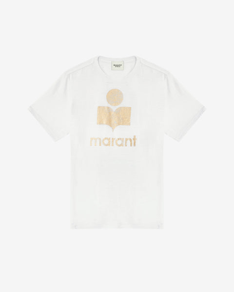 ★Isabel Marant★ Jaffer Logo Short Sleeve T-Shirt White TS0 23PTS0001FB-A1N10E-WHLG-