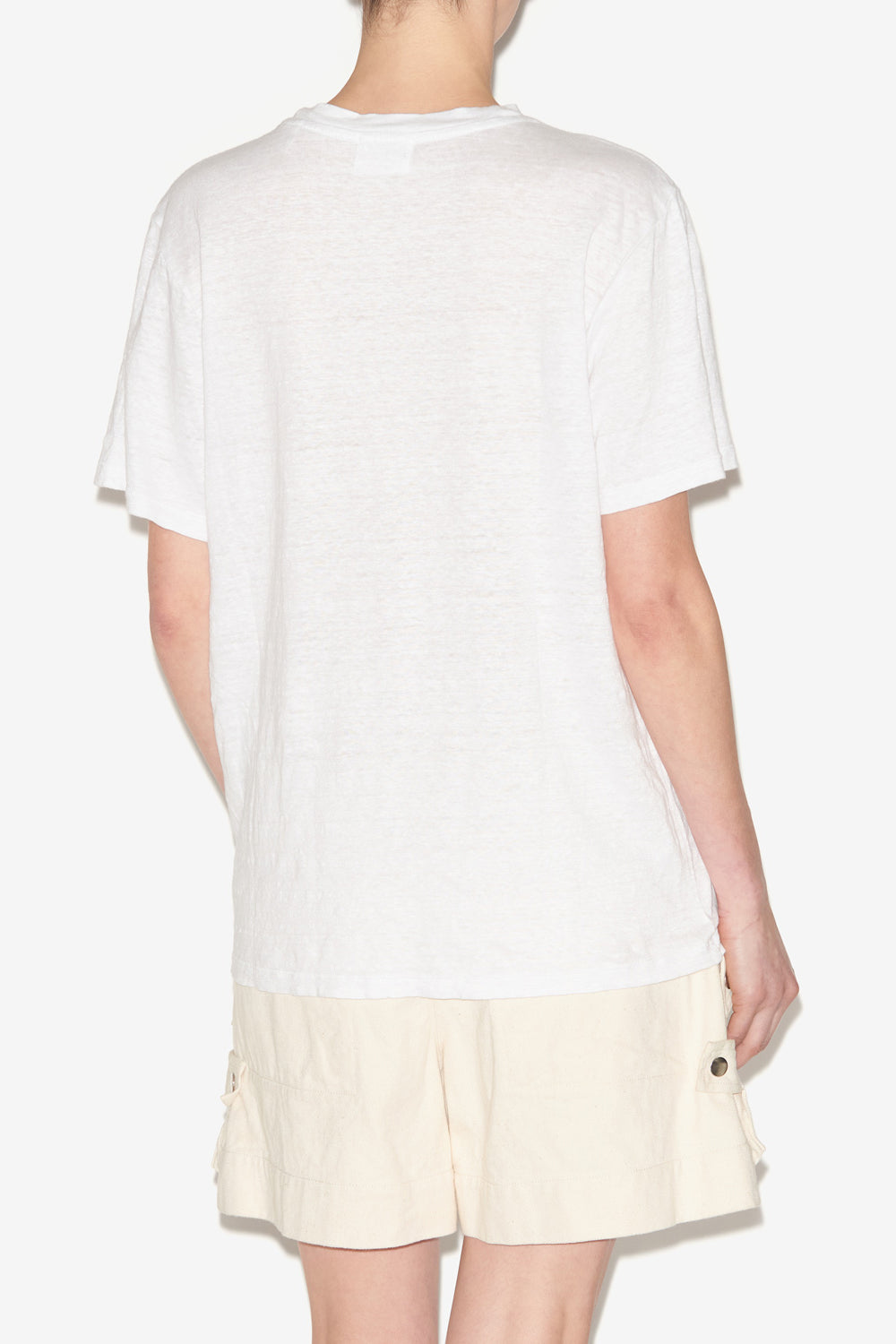 T-shirt zewel aus leinen mit logo - White-light gold - Woman - 5