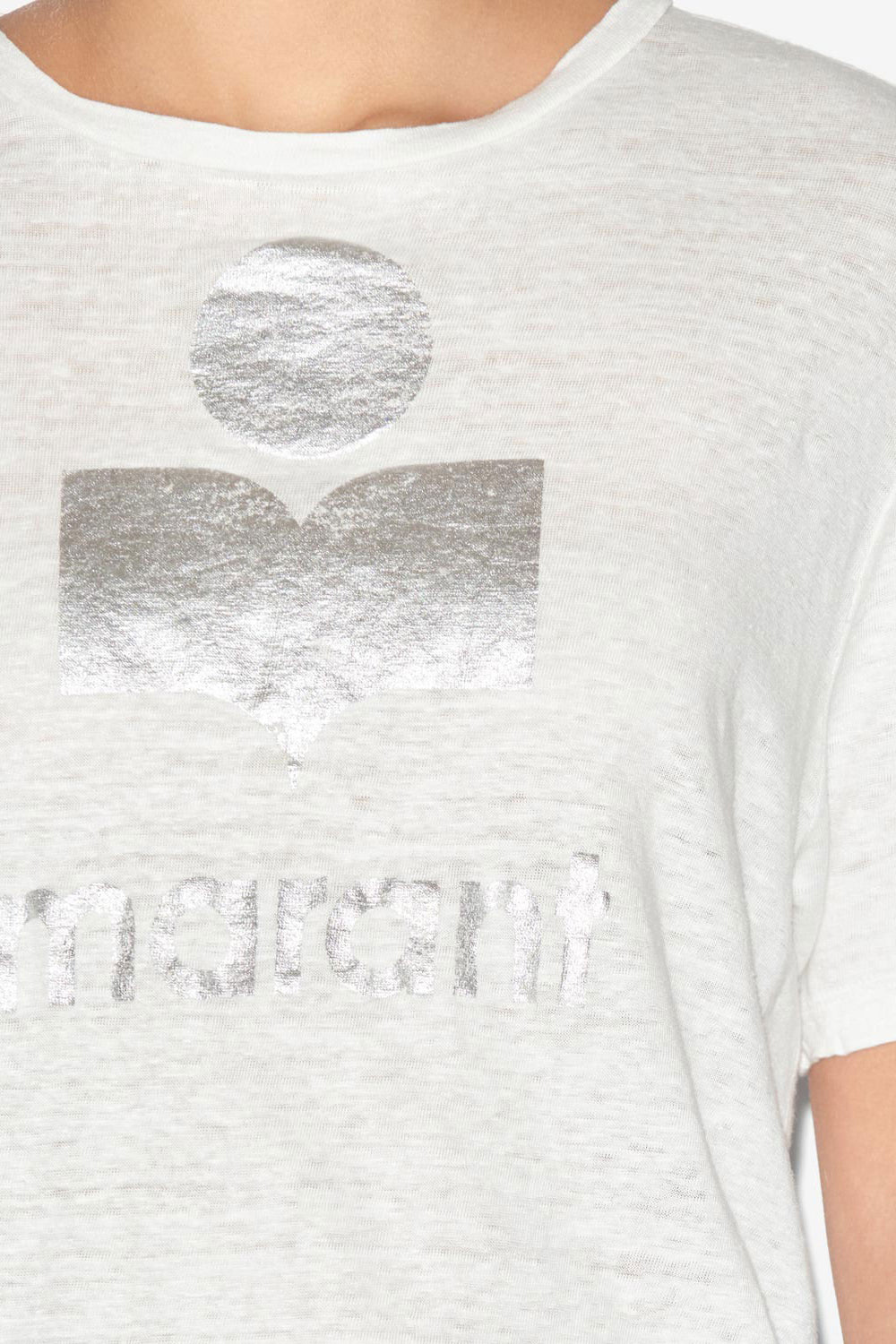 Koldi linen logo t-shirt - White - Woman - 3