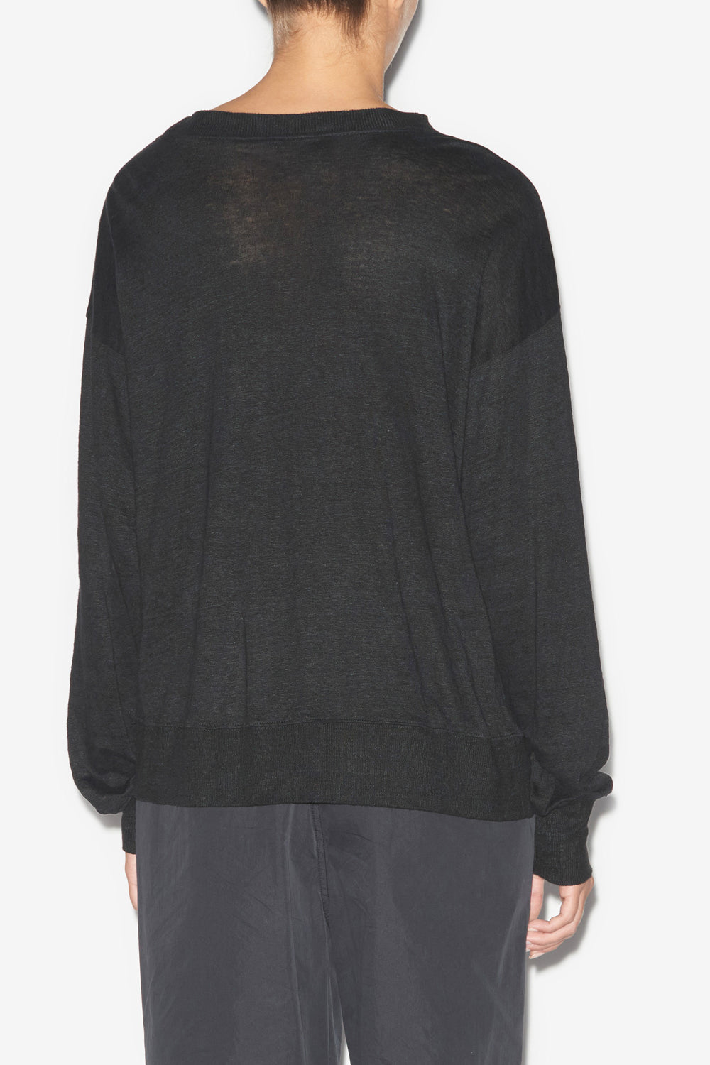 Klowia 無地リネン 長袖tシャツ - 黒 - Woman - 5