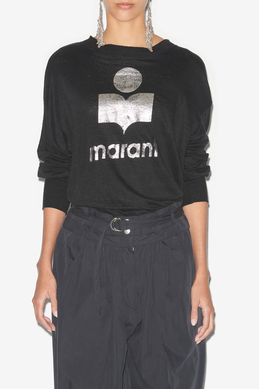 Klowia 無地リネン 長袖tシャツ - 黒 - Woman - 4