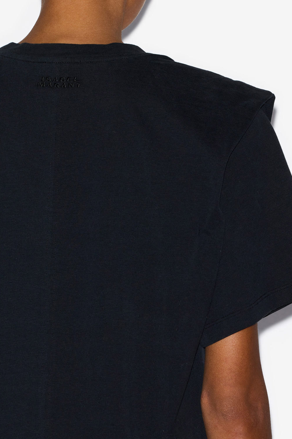 T-shirt zelitos con spalline in cotone a tinta unita - Nero - Woman - 3