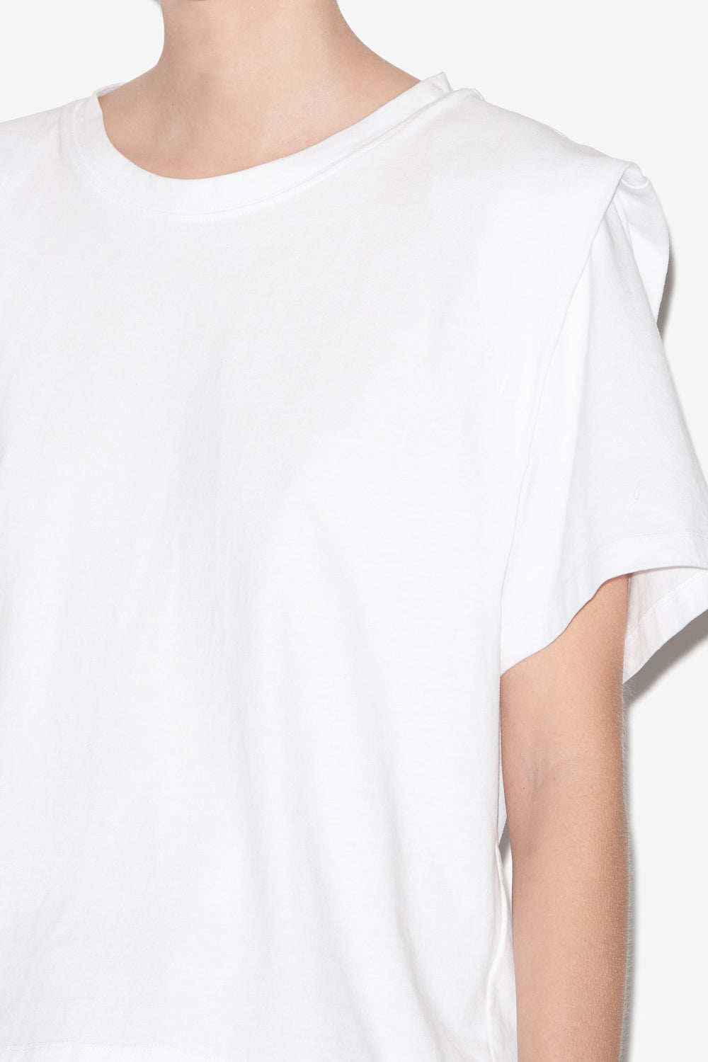 Zelitos short-sleeve t-shirt in plain-colored cotton - Blanco - Woman - 3