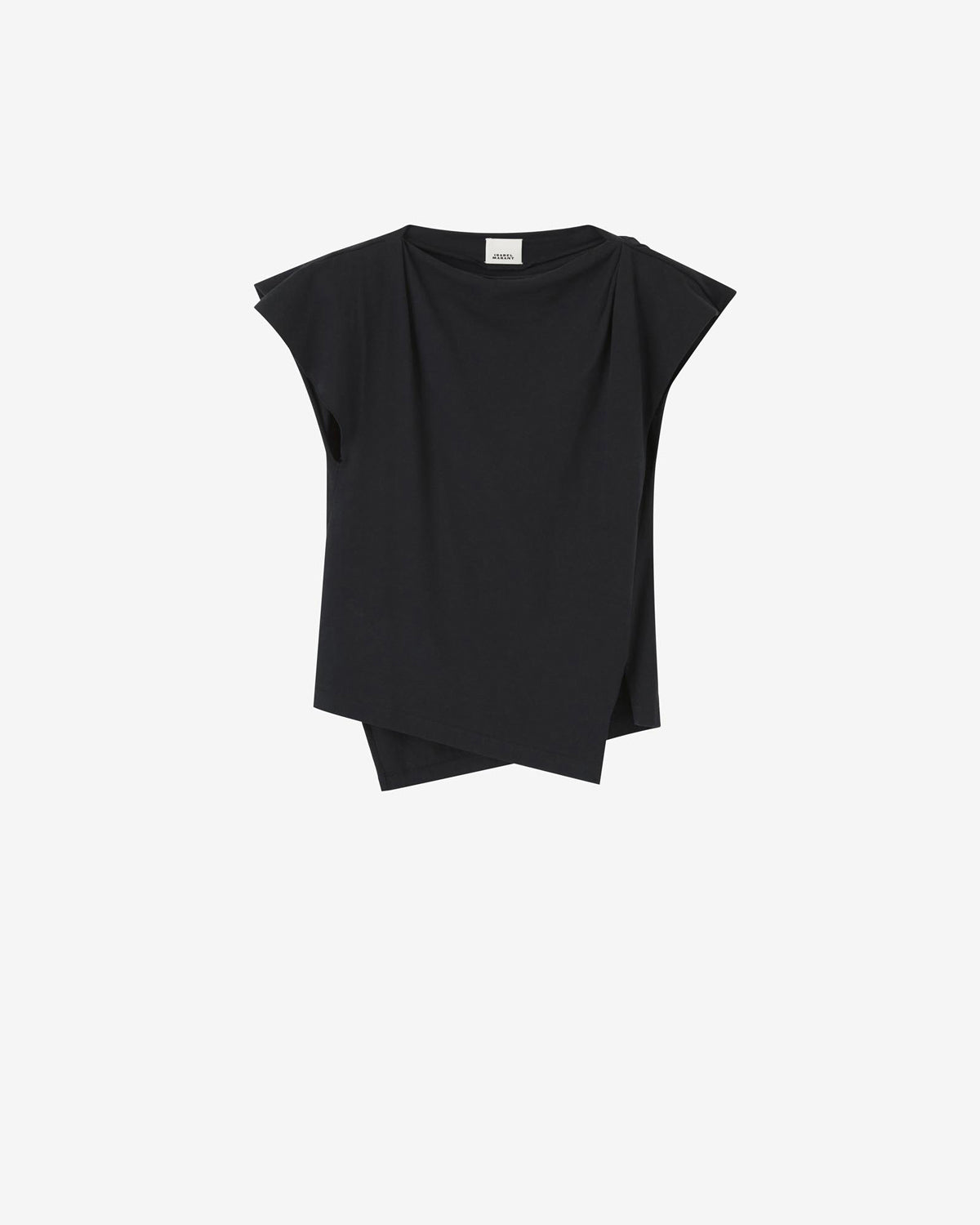 Asymmetrisches t-shirt mit kurzen ärmeln sebani - Schwarz - Woman - 10