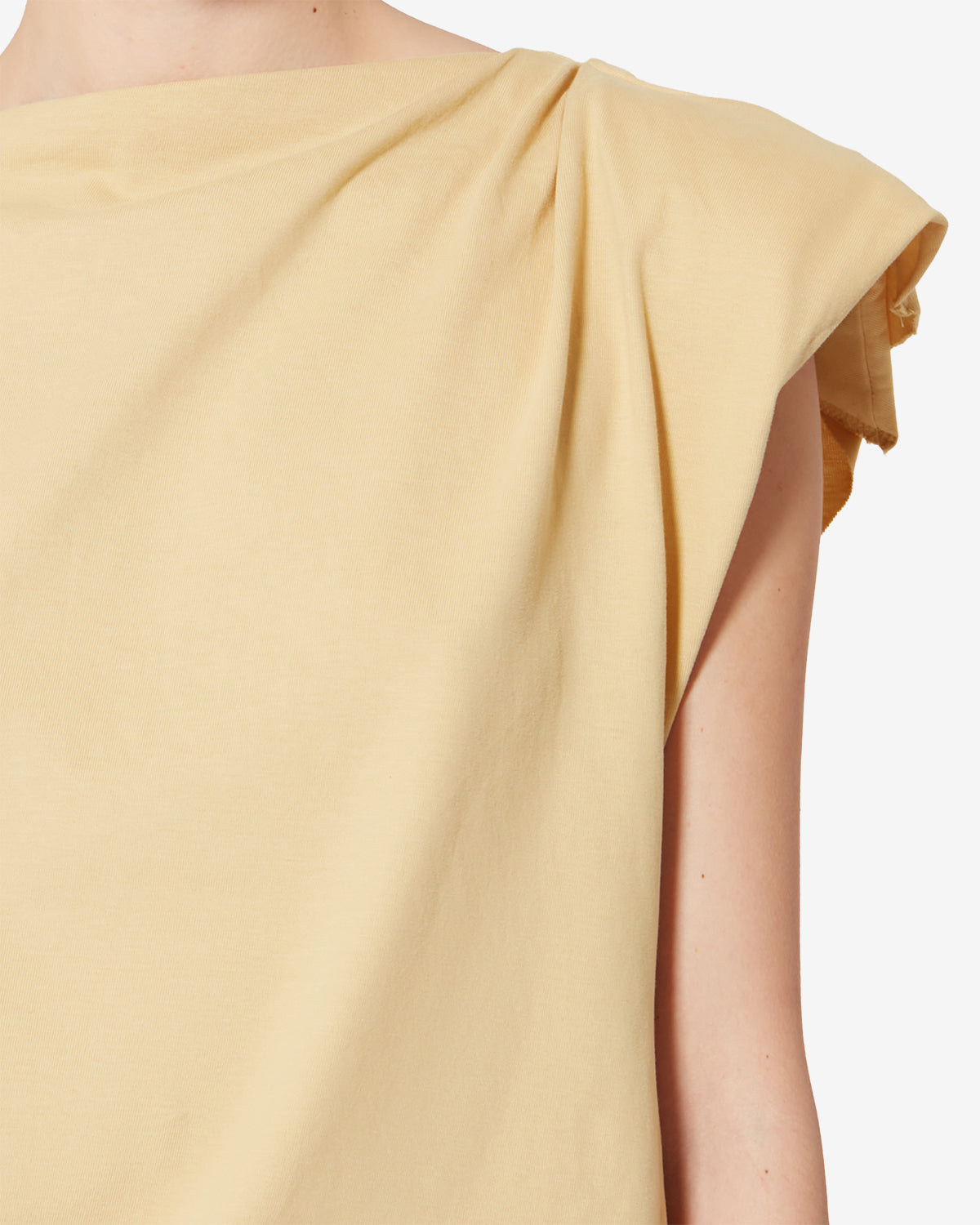 Camiseta asimétrica de algodón sebani - Dusky yellow - Woman - 2