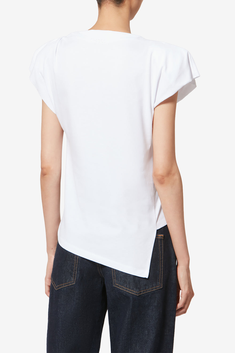 Sebani asymmetrical short-sleeve t-shirt - White - Woman - 5