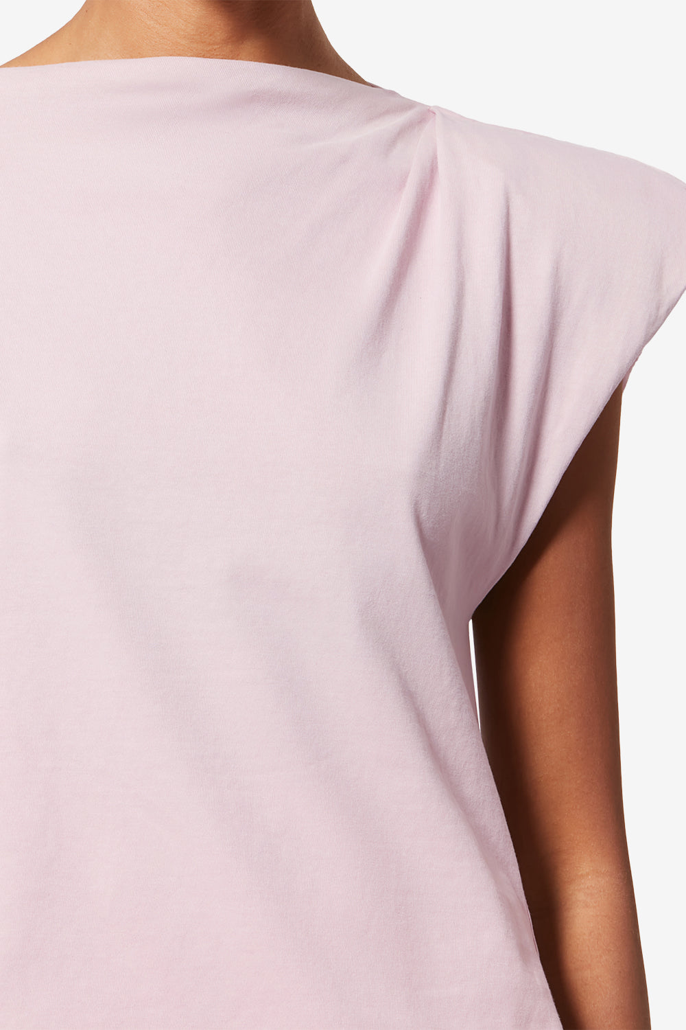 T-shirt asymétrique en coton sebani - Rose pâle - Woman - 3