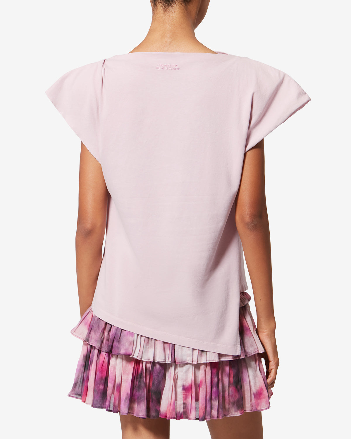 T-shirt asymétrique en coton sebani - Rose pâle - Woman - 4