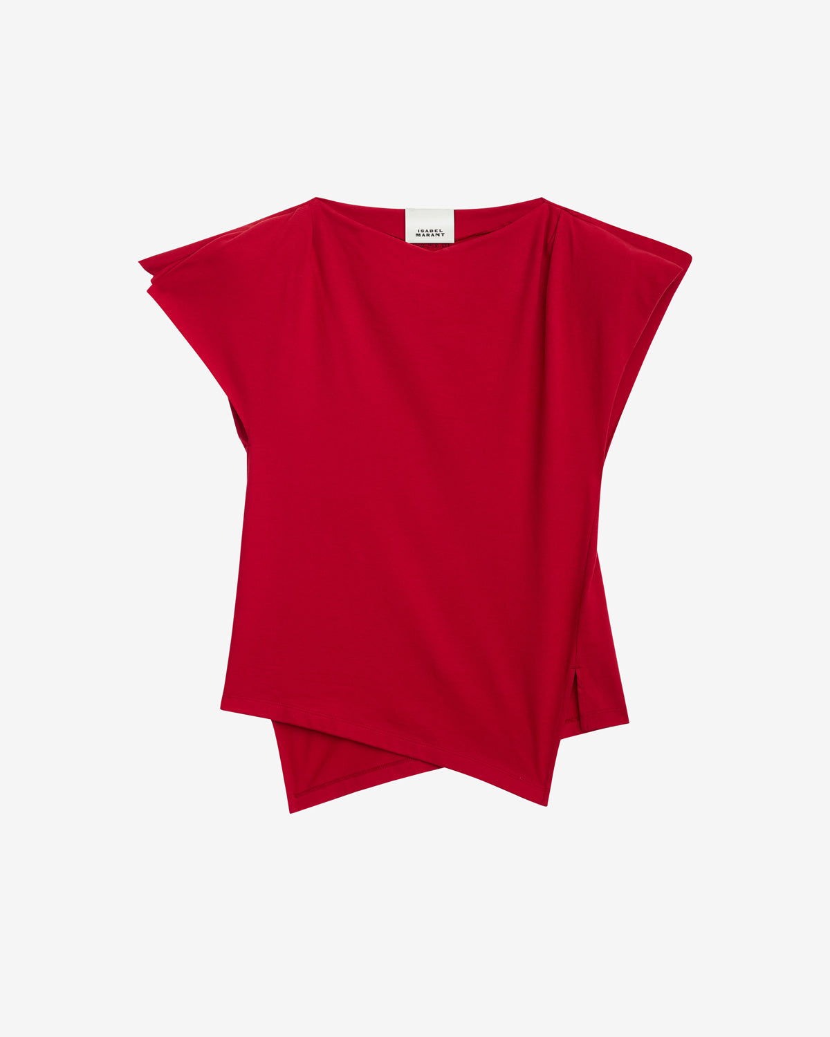 T-shirt asymétrique sebani en coton uni - Rouge - Woman - 5