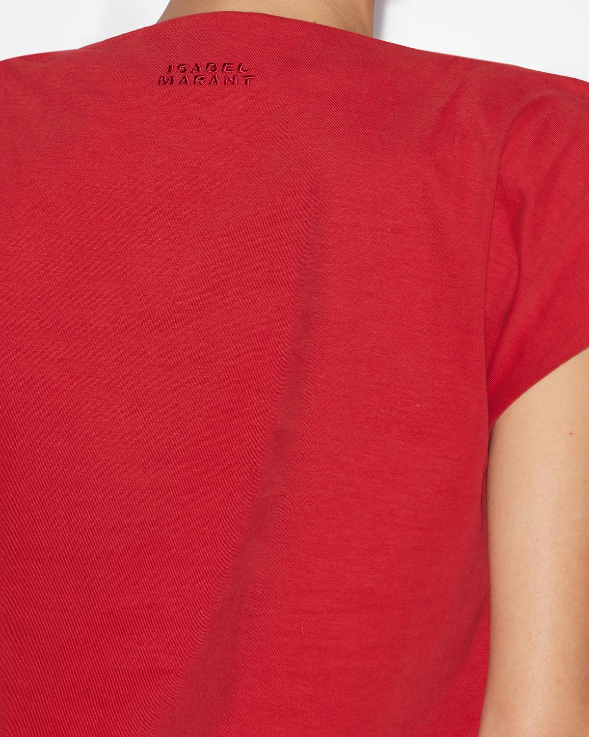 T-shirt asymétrique sebani en coton uni - Rouge - Woman - 2