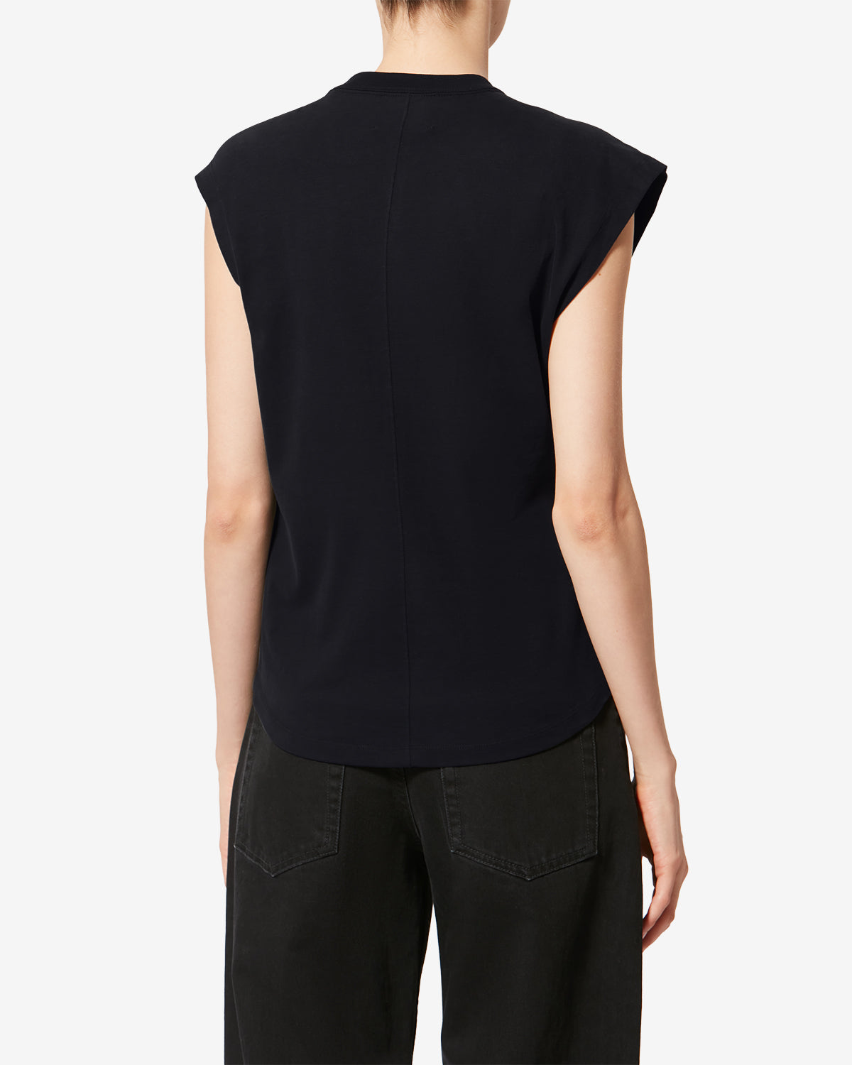 Camiseta asimétrica de manga corta nayda - Negro - Woman - 8