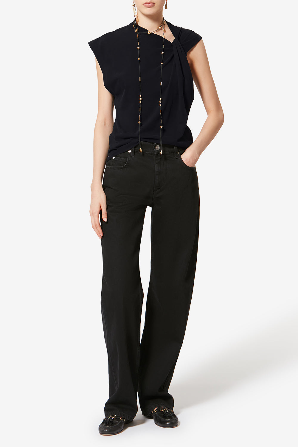 Nayda asymmetrical short-sleeve t-shirt - Black - Woman - 4