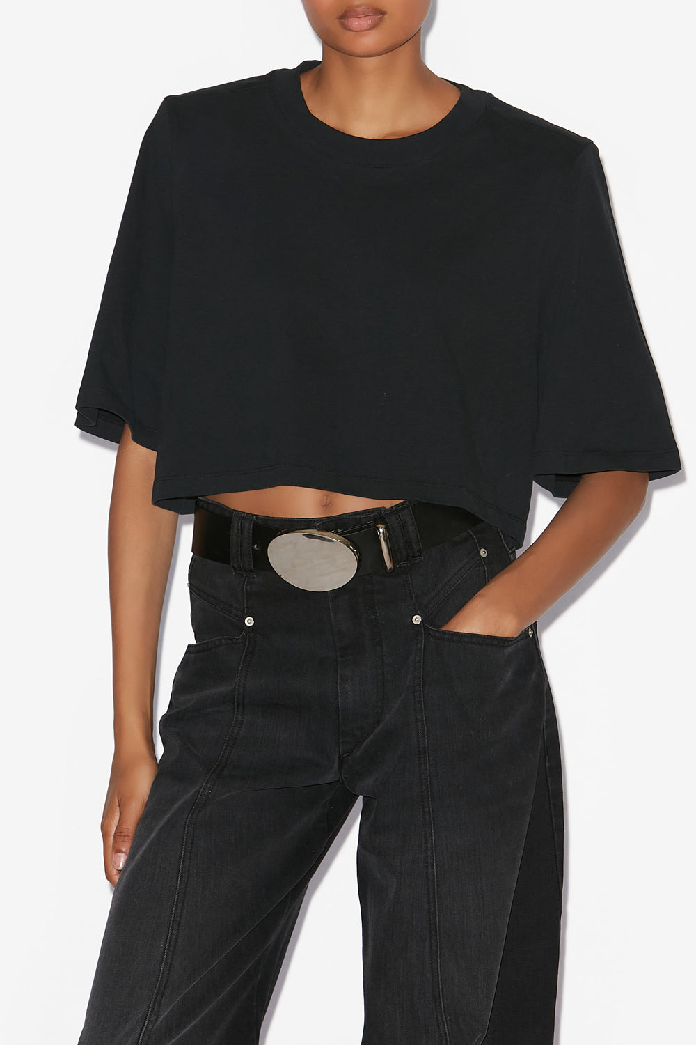Kurzes t-shirt zaely aus baumwolle - Schwarz - Woman - 8