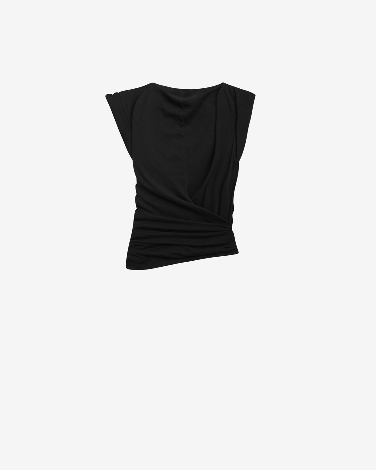 Maisan draped short-sleeve t-shirt - Black - Woman - 5
