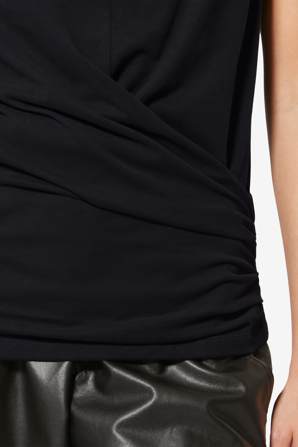 Maisan draped short-sleeve t-shirt - Black - Woman - 3