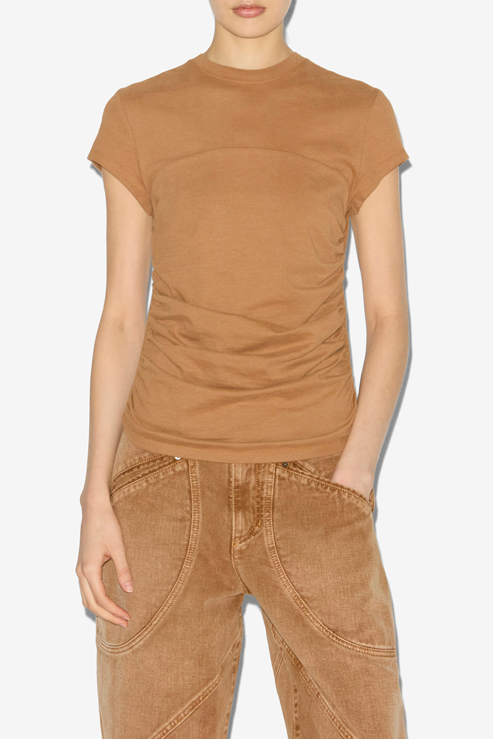 Camiseta maelie fruncida - Caramel - Woman - 4