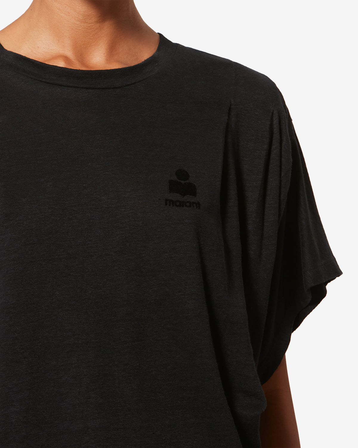 Camiseta con logotipo kyanzae de lino - Negro - Woman - 2