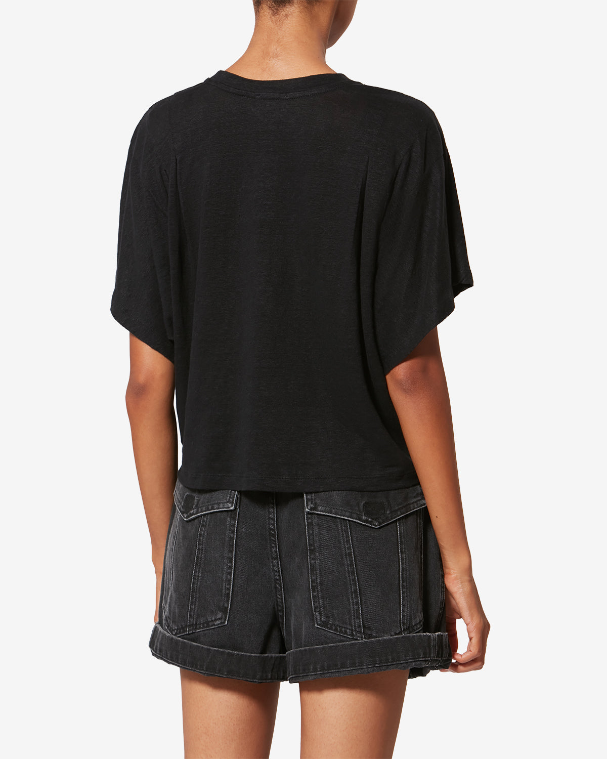 Camiseta con logotipo kyanzae de lino - Negro - Woman - 4