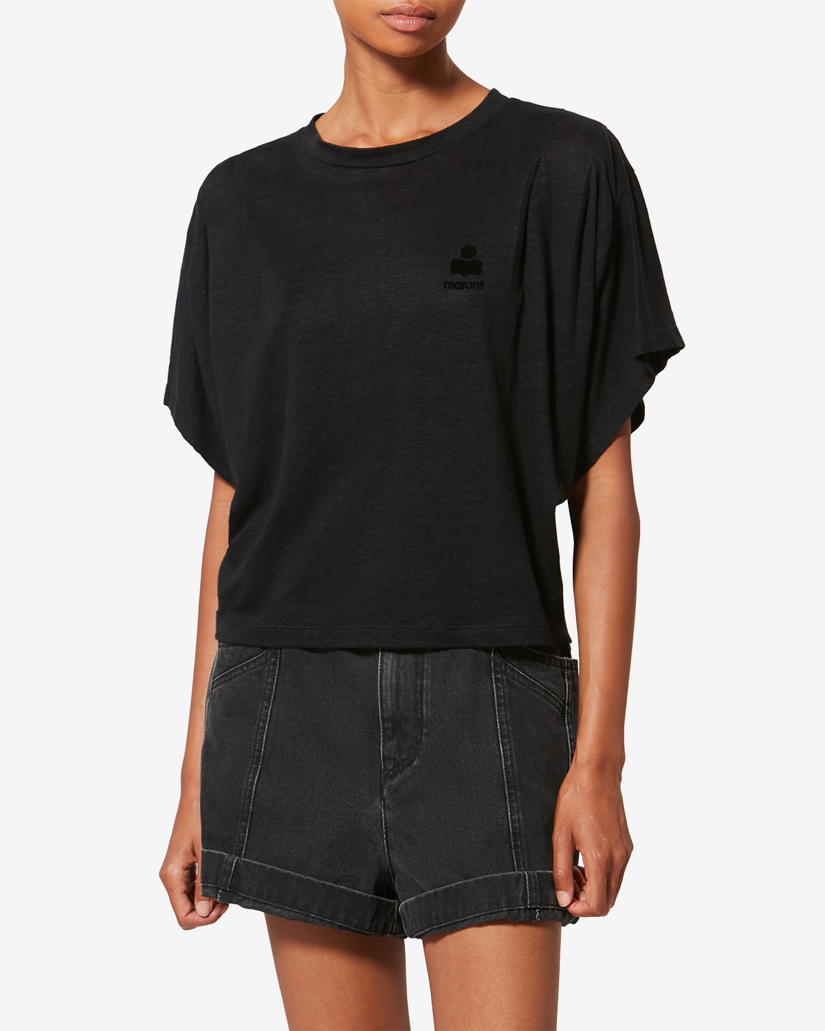 Camiseta con logotipo kyanzae de lino - Negro - Woman - 3