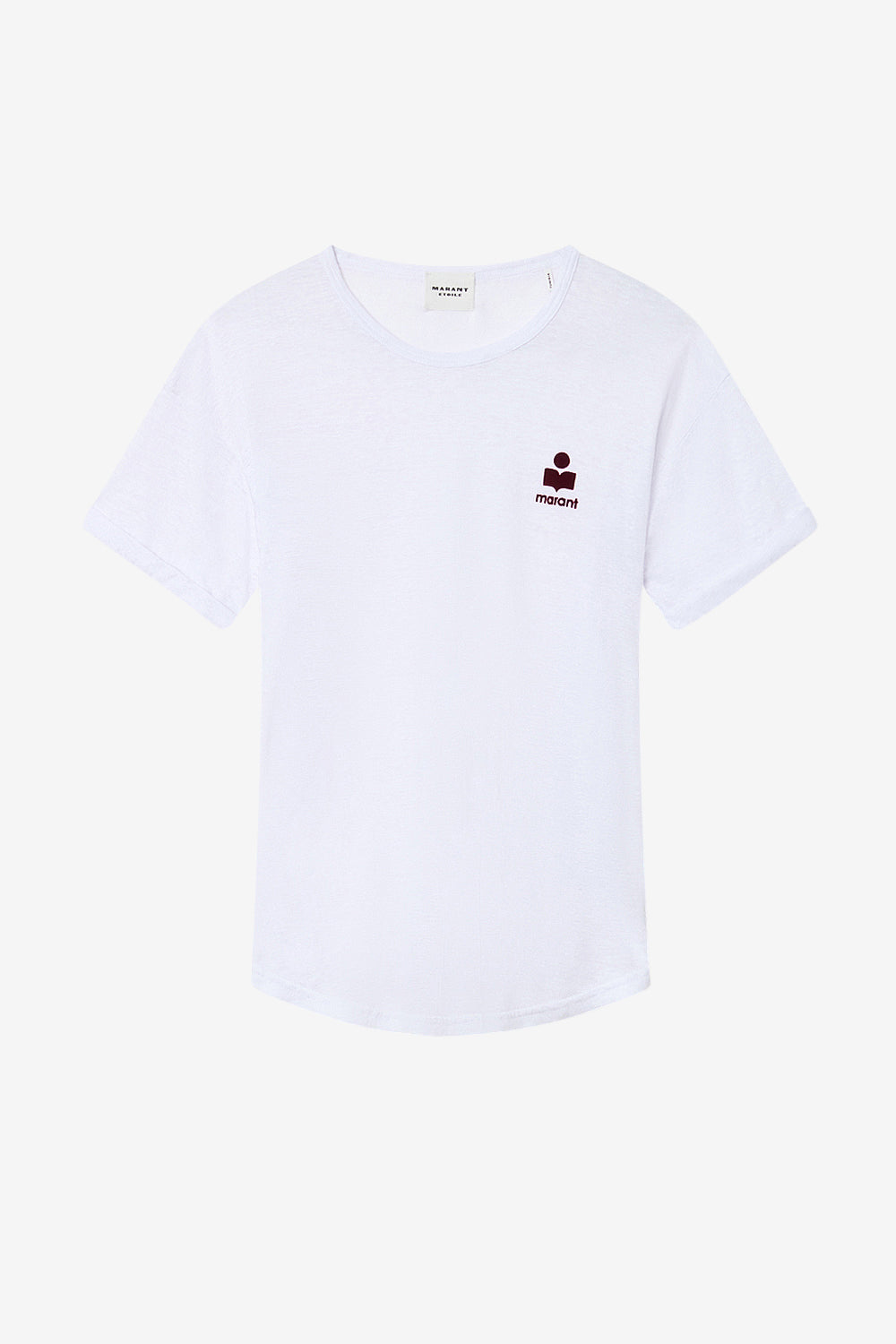 Camiseta con logotipo koldia de lino - White-burgundy - Woman - 1
