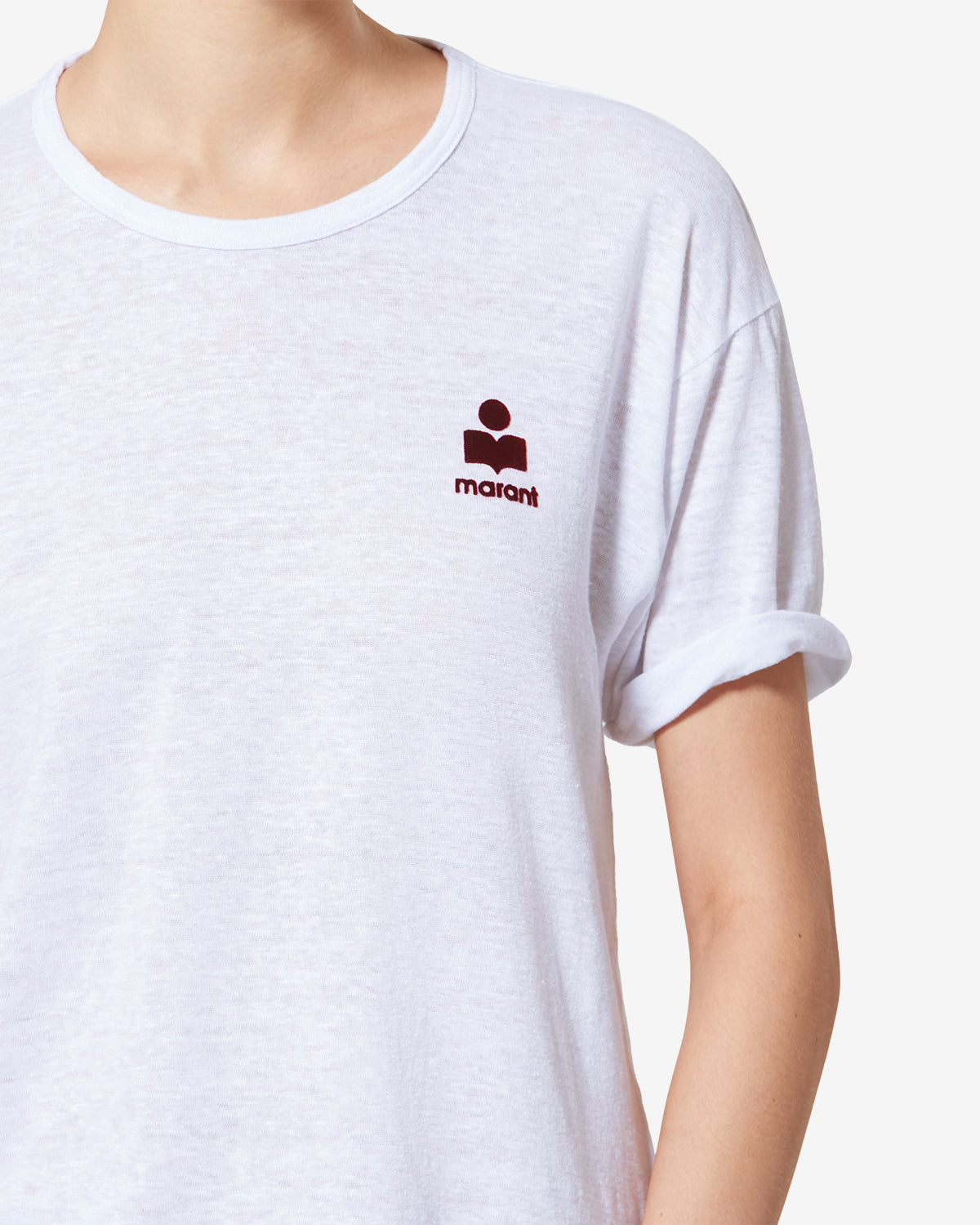 KOLDIA T-SHIRT Woman white-burgundy | ISABEL MARANT Official