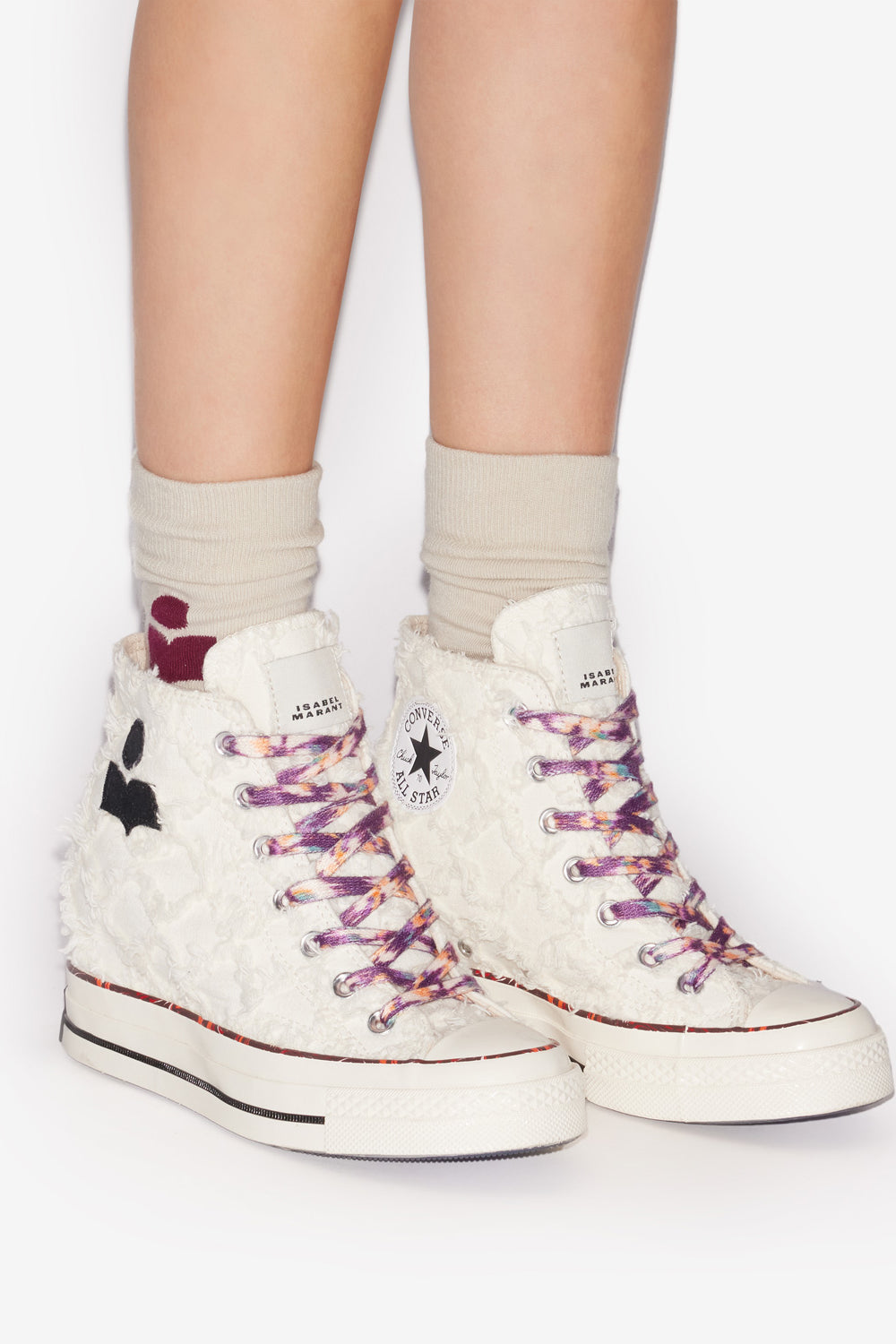 Isabel marant x converse chuck wedge sneakers - Vanilla black red - Woman - 5