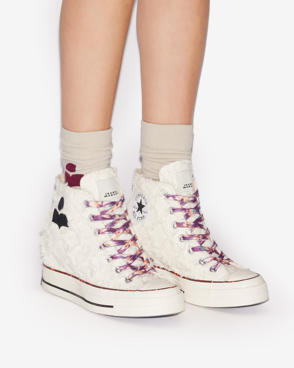 Isabel marant x converse chuck wedge sneakers - Vanilla black red - Woman - 5