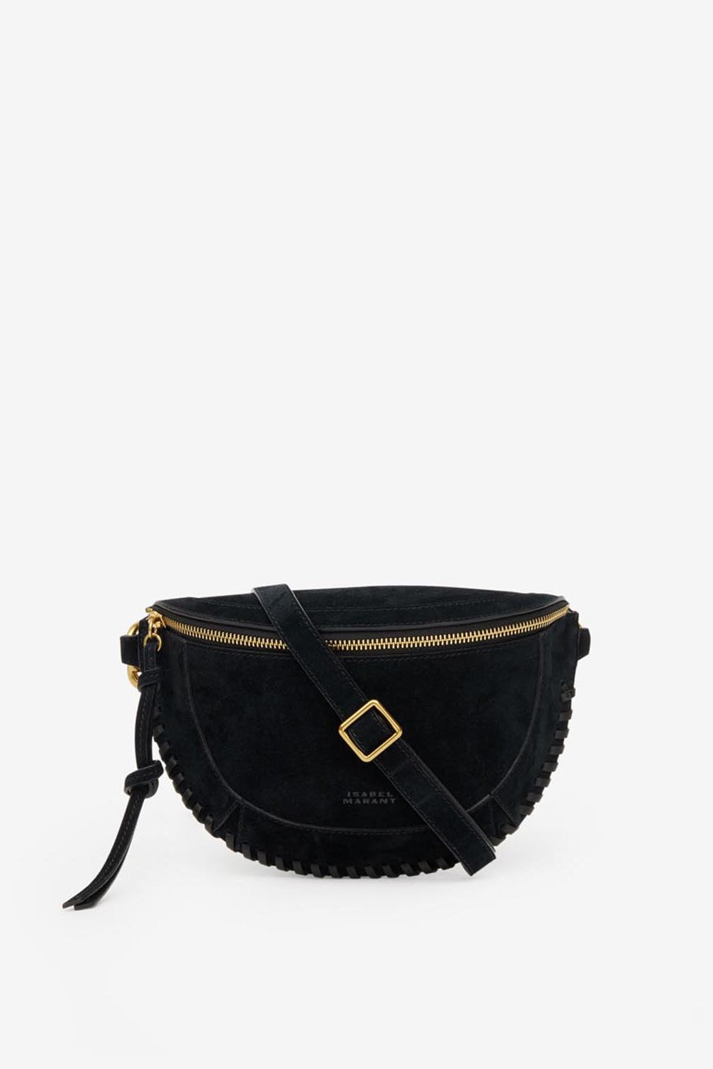 Sac banane en cuir velours tressé skano - Noir - Woman - 1