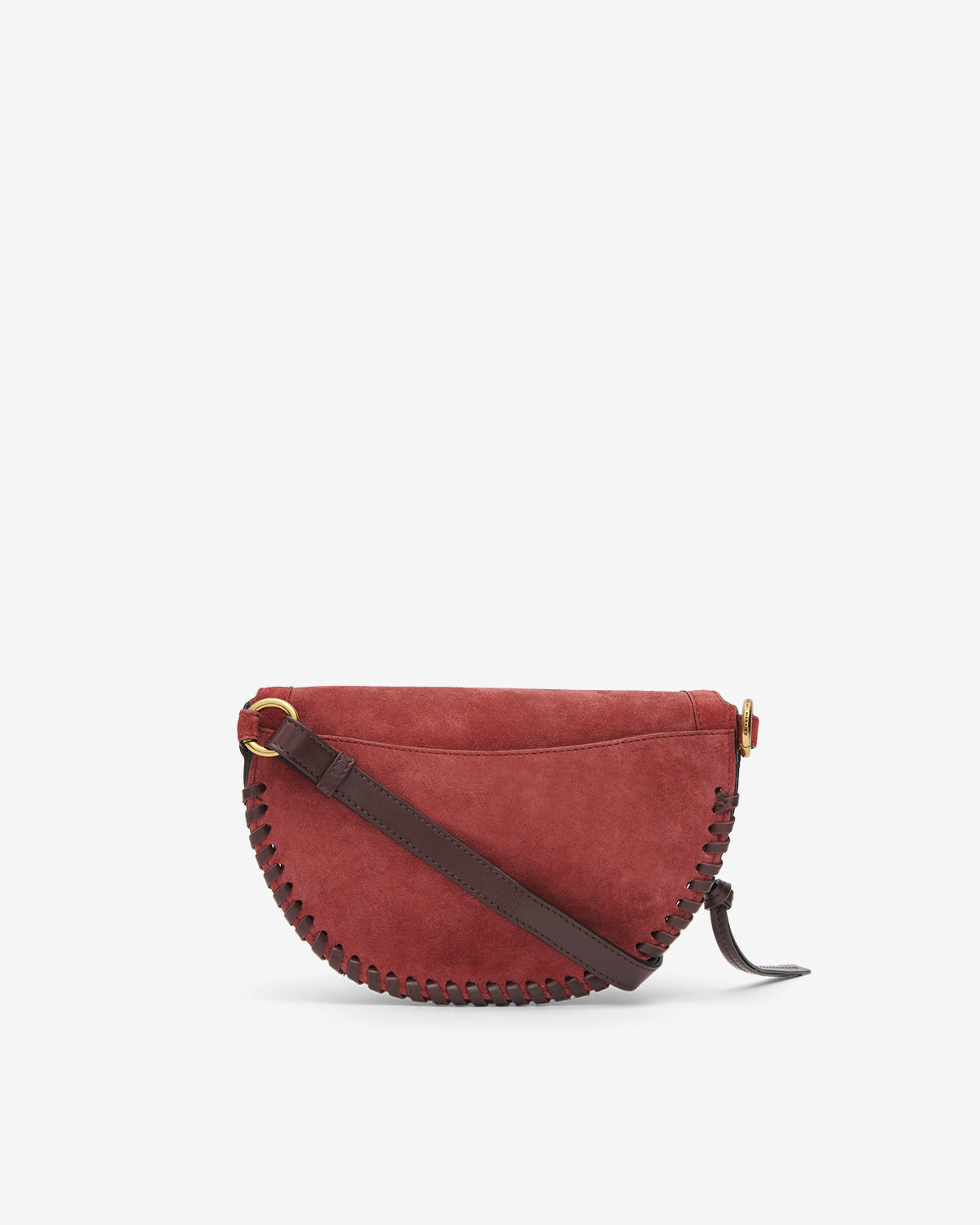 Skano belt bag in braided suede calfskin leather - Berry - Woman - 2