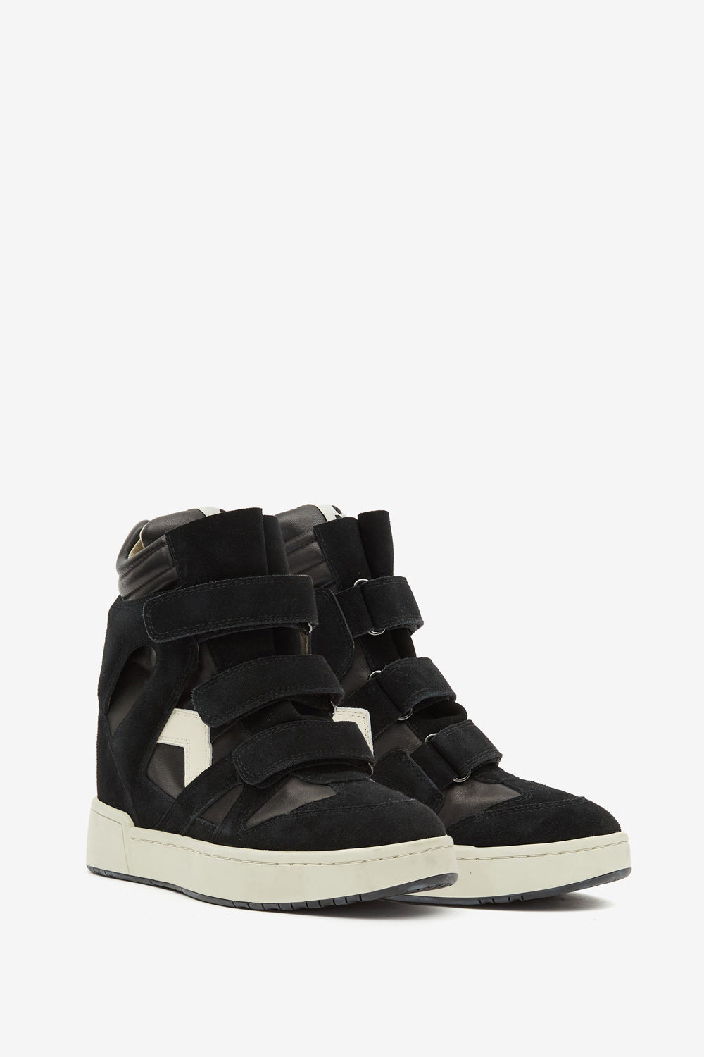 Zapatillas altas de piel con cuña im3 - Negro - Woman - 3