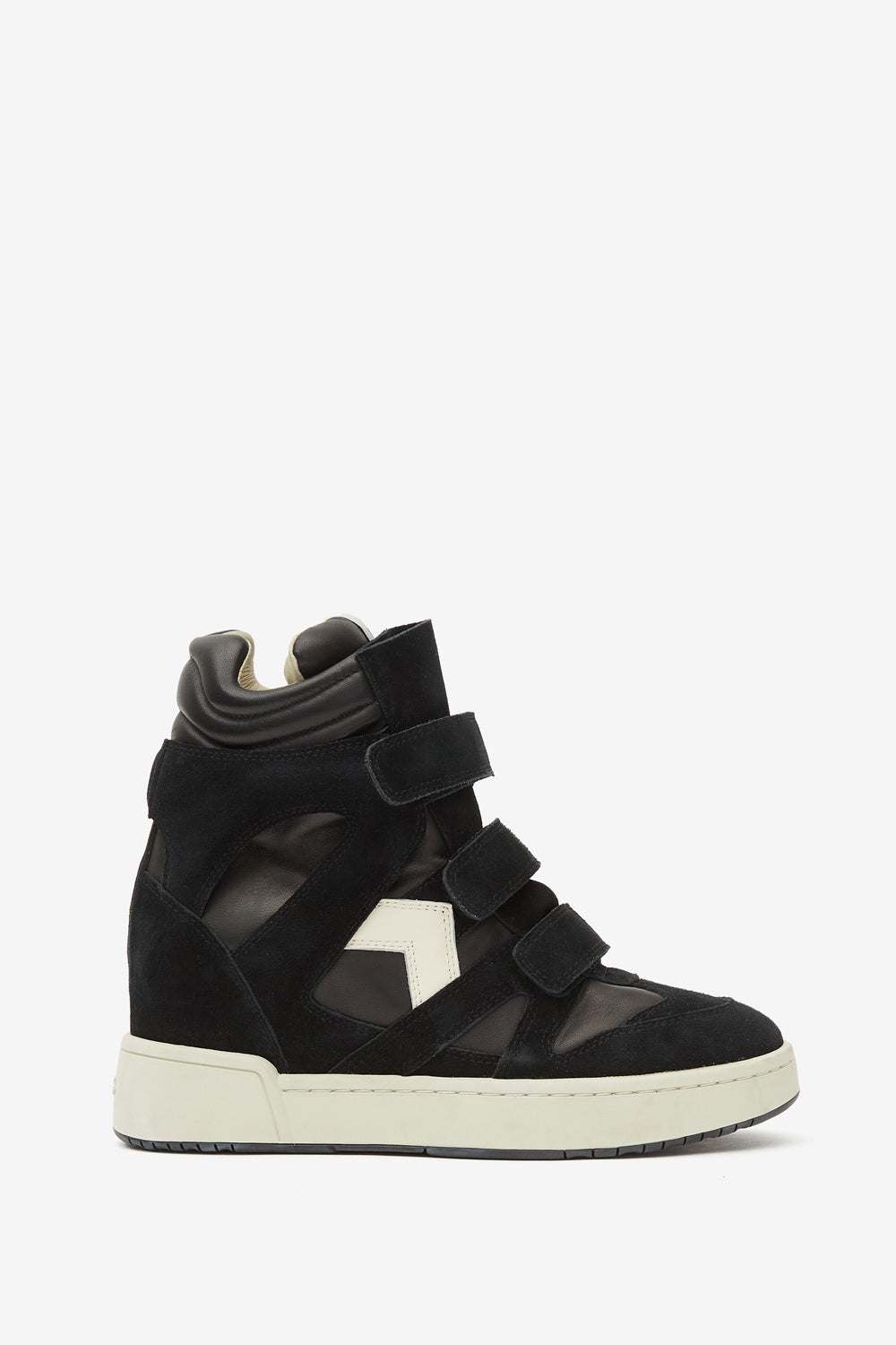 Zapatillas altas de piel con cuña im3 - Negro - Woman - 1