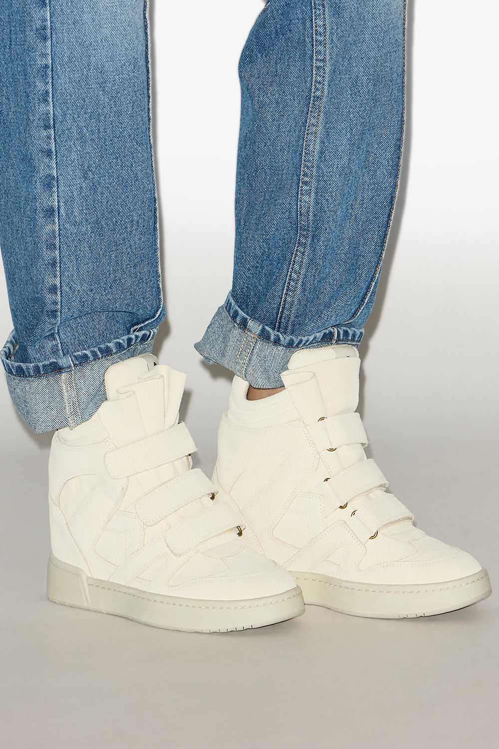 Hohe sneaker im3 aus leder mit keilabsatz - Naturfarben - Woman - 5