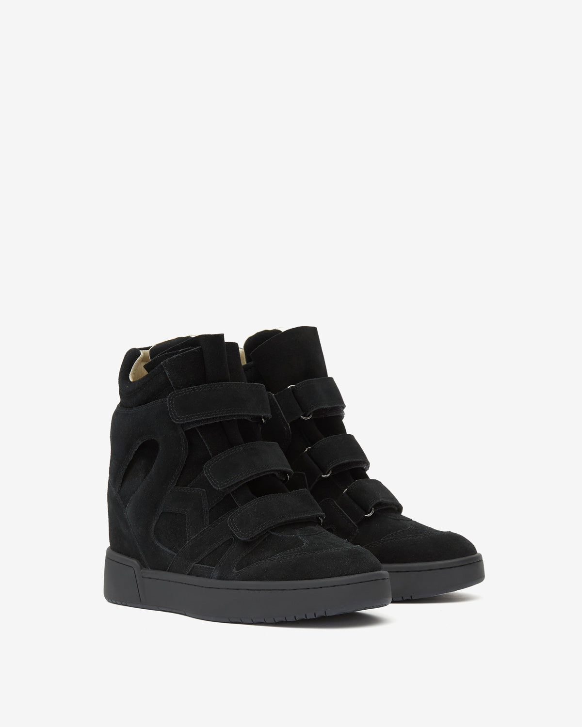 Sneakers alte con zeppa in pelle - Nero - Woman - 3