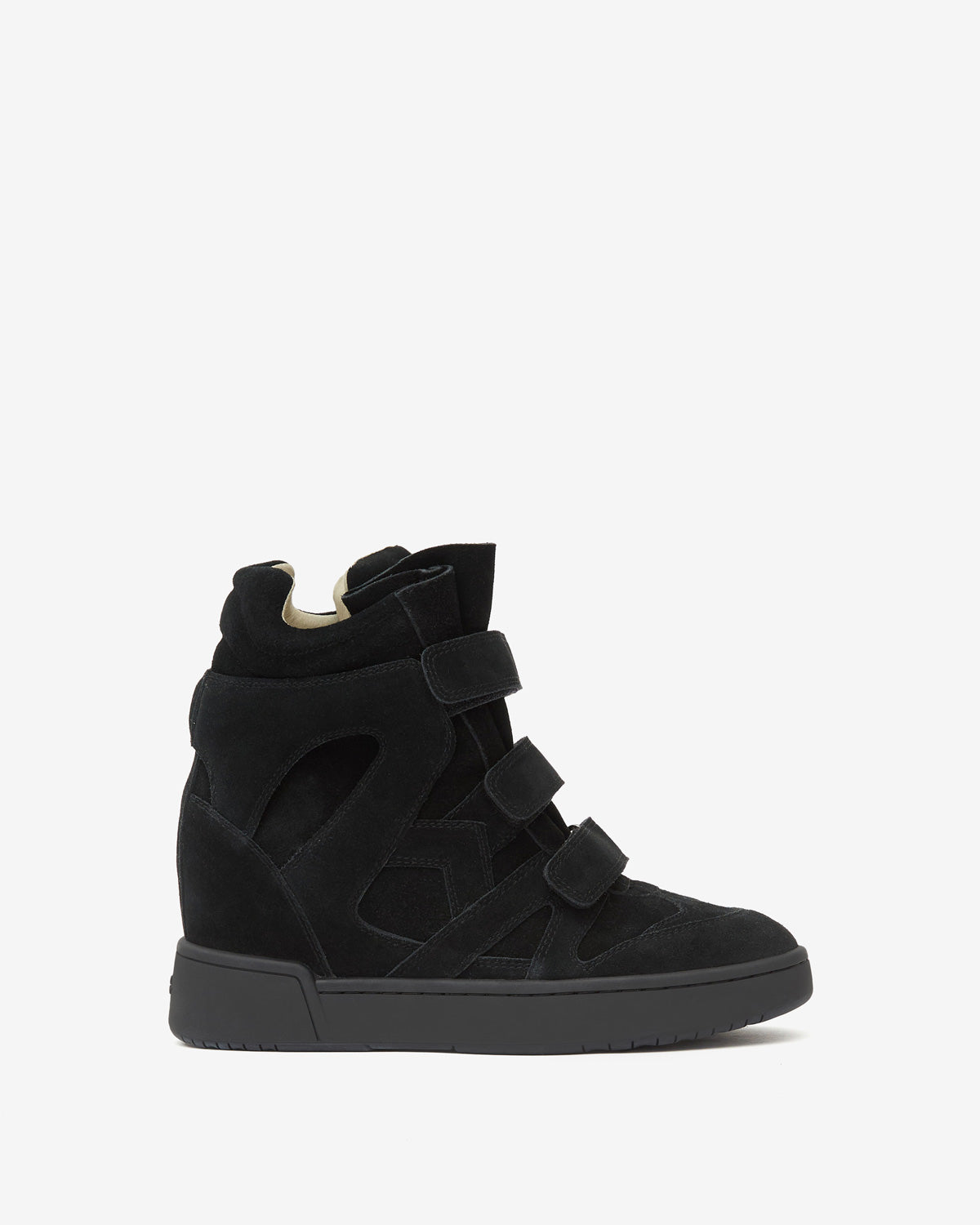 Sneakers alte con zeppa in pelle - Nero - Woman - 1