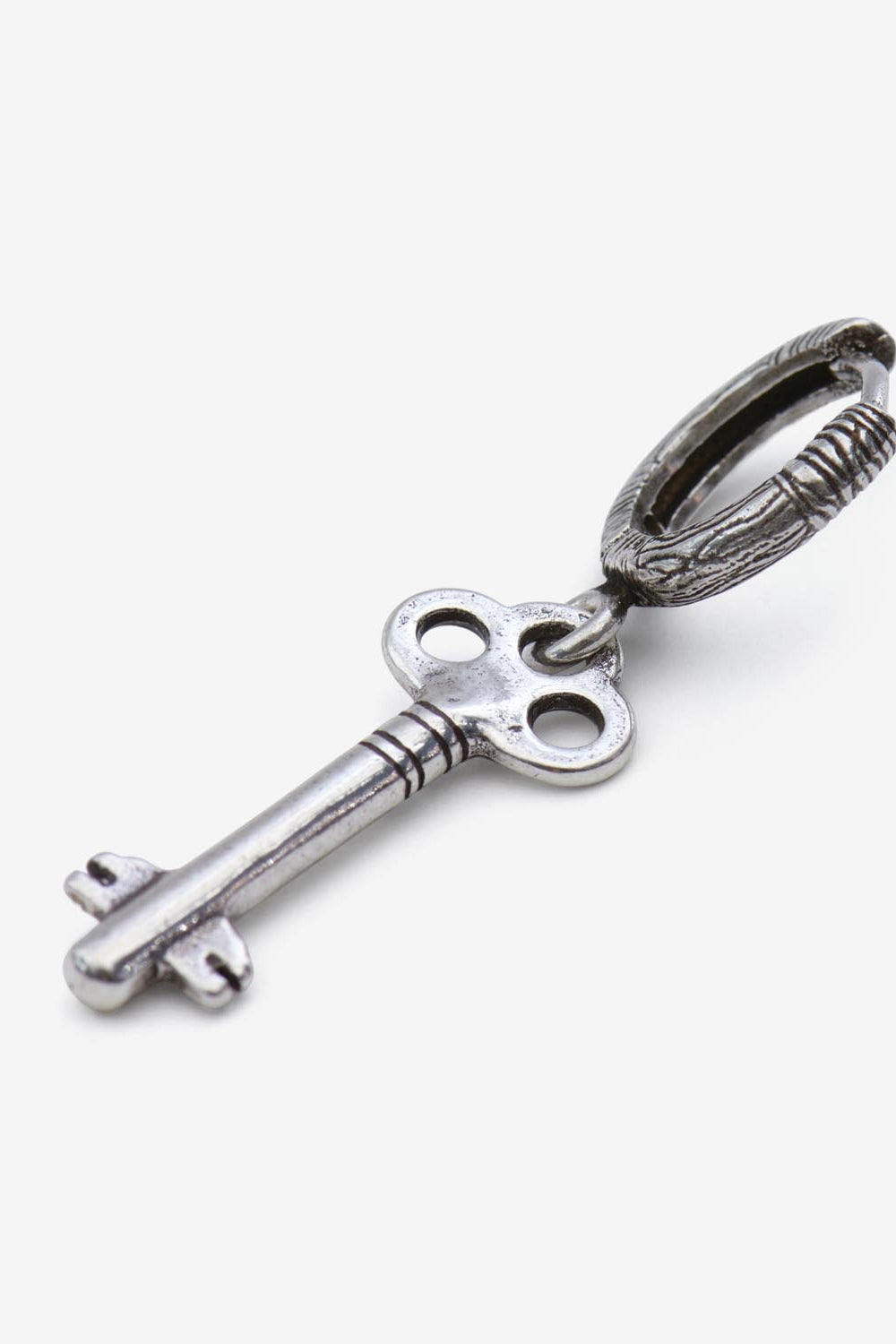 Orecchino singolo con pendente key of love - Argento - Man - 3